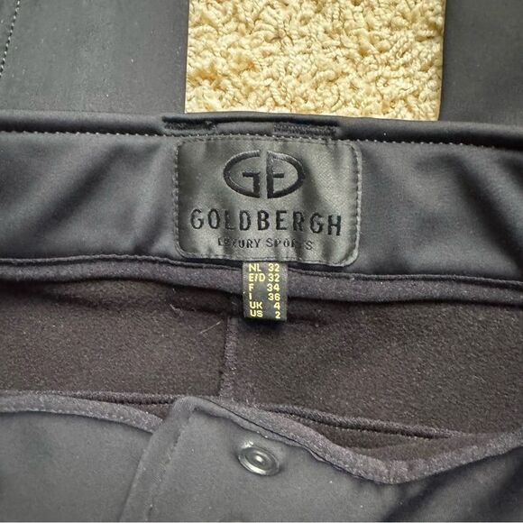 Goldbergh Paris Belted Black Slim-leg Stirrup Ski Pants US 2 Waterproof - Picture 2 of 6